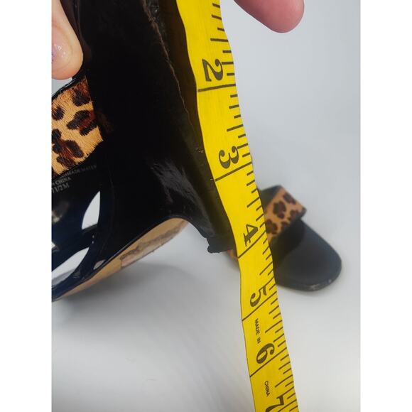 Vintage Leopard Print Wedge Sandals Sz 7.5 - Picture 6 of 9